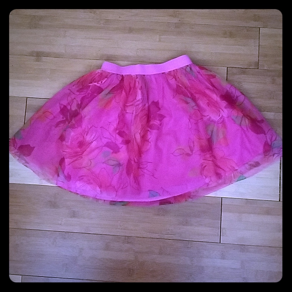 Gap skirt Girls pink fuschia floral size 12